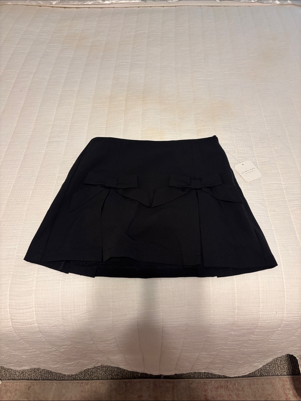Altar'd State Black Mini Skirt with Bow Accents